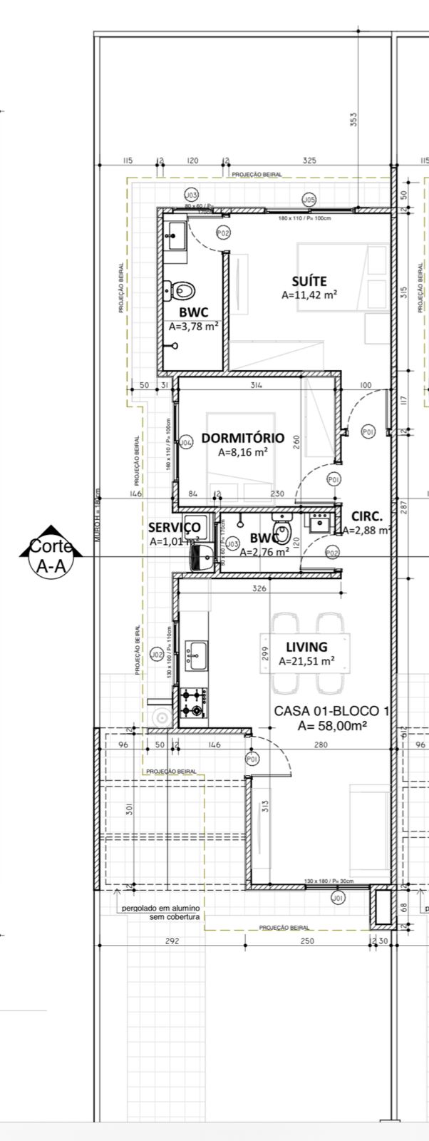 Casa geminada com terreno e corredor lateral - Barra Velha