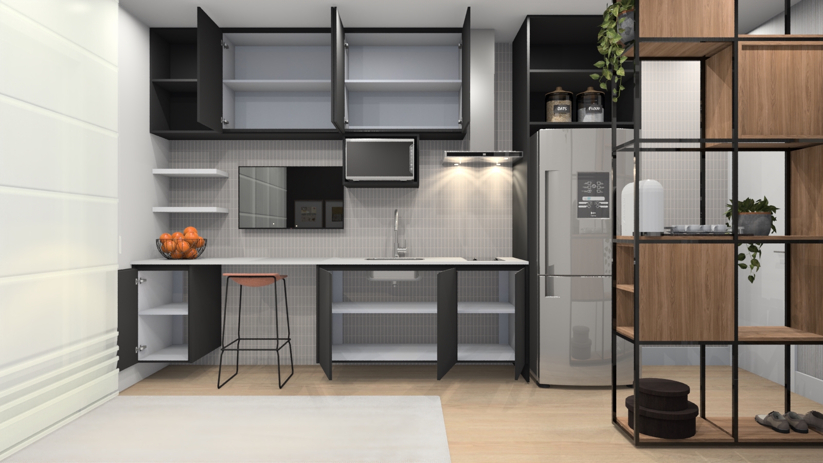 Studio 100% mobiliados_ Em Construção _ Área privativa: Aprox. entre 28m², 34m² e 41m² _ Poços de Caldas / Sul de Minas.