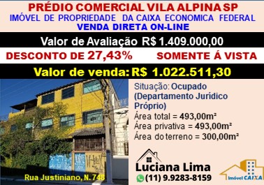 Prédio comercial - Venda, Vila Alpina, São Paulo, SP
