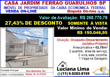 Casa - Venda, Jardim Ferrão, Guarulhos, SP
