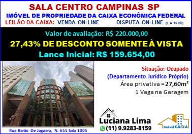 Sala comercial - Venda, Centro, Campinas, SP