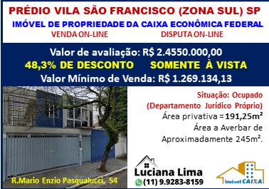Prédio Inteiro - Venda, Vila São Francisco (Zona Sul), São Paulo, SP