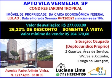 Apartamento - Venda, Vila Vermelha, São Paulo, SP