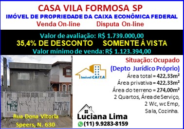 Casa - Venda, Vila Formosa, São Paulo, SP