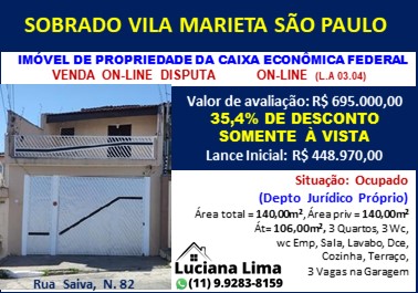 Sobrado - Venda, Vila Marieta, São Paulo, SP