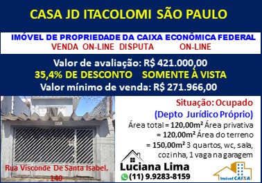Casa - Venda, Jardim Itacolomi, São Paulo, SP