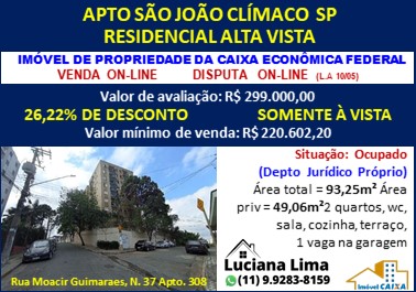 Apartamento - Venda, São João Clímaco, São Paulo, SP