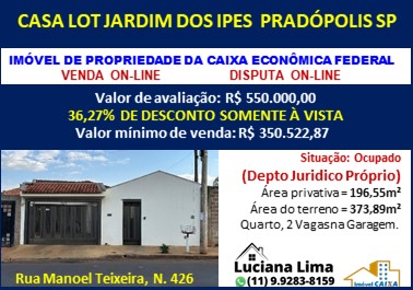 Casa - Venda, Jardim Dos Ipes , Pradópolis, SP