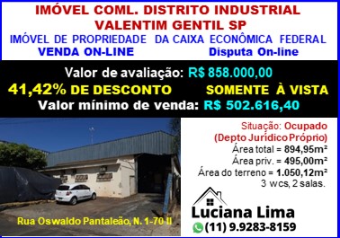 Imóvel Comercial - Venda, DISTRITO INDUSTRIAL, Valentim Gentil, SP