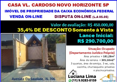 Casa - Venda, Vila Cardoso, Novo Horizonte, SP