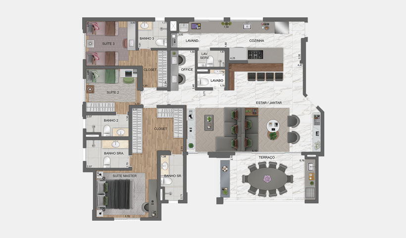 Apartamento 112m² - 4 ou 3 dormitórios, 02 vagas de garagem - Unique Green - Parque Toronto.