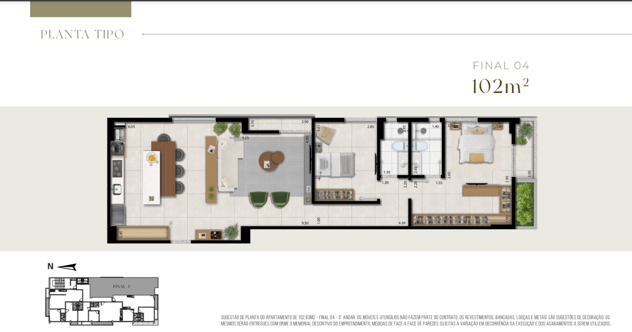 Lançamento (Entrega DEZ/24) - Apartamentos de 2 dormitórios e 1 suíte com 87 a 104m² - Vila Romana/SP