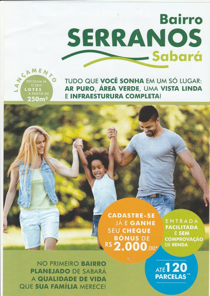 Loteamentos - Venda, Serranos, Sabará, MG