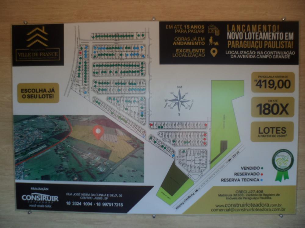 Loteamentos - Venda, VILLE DE FRANCE, Paraguaçu Paulista, SP
