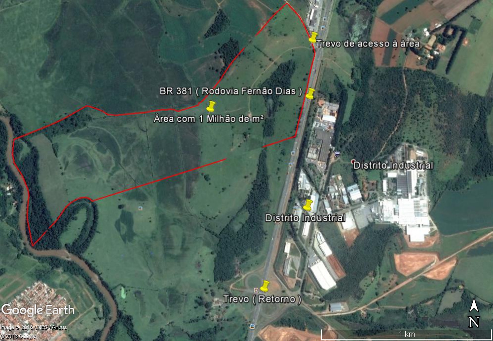 Área Industrial em Zoneamento (ZEP) para venda em Pouso Alegre - MG.