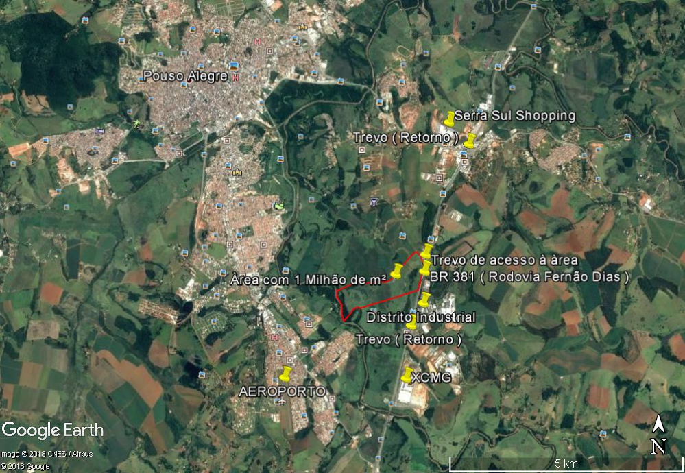 Área Industrial em Zoneamento (ZEP) para venda em Pouso Alegre - MG.