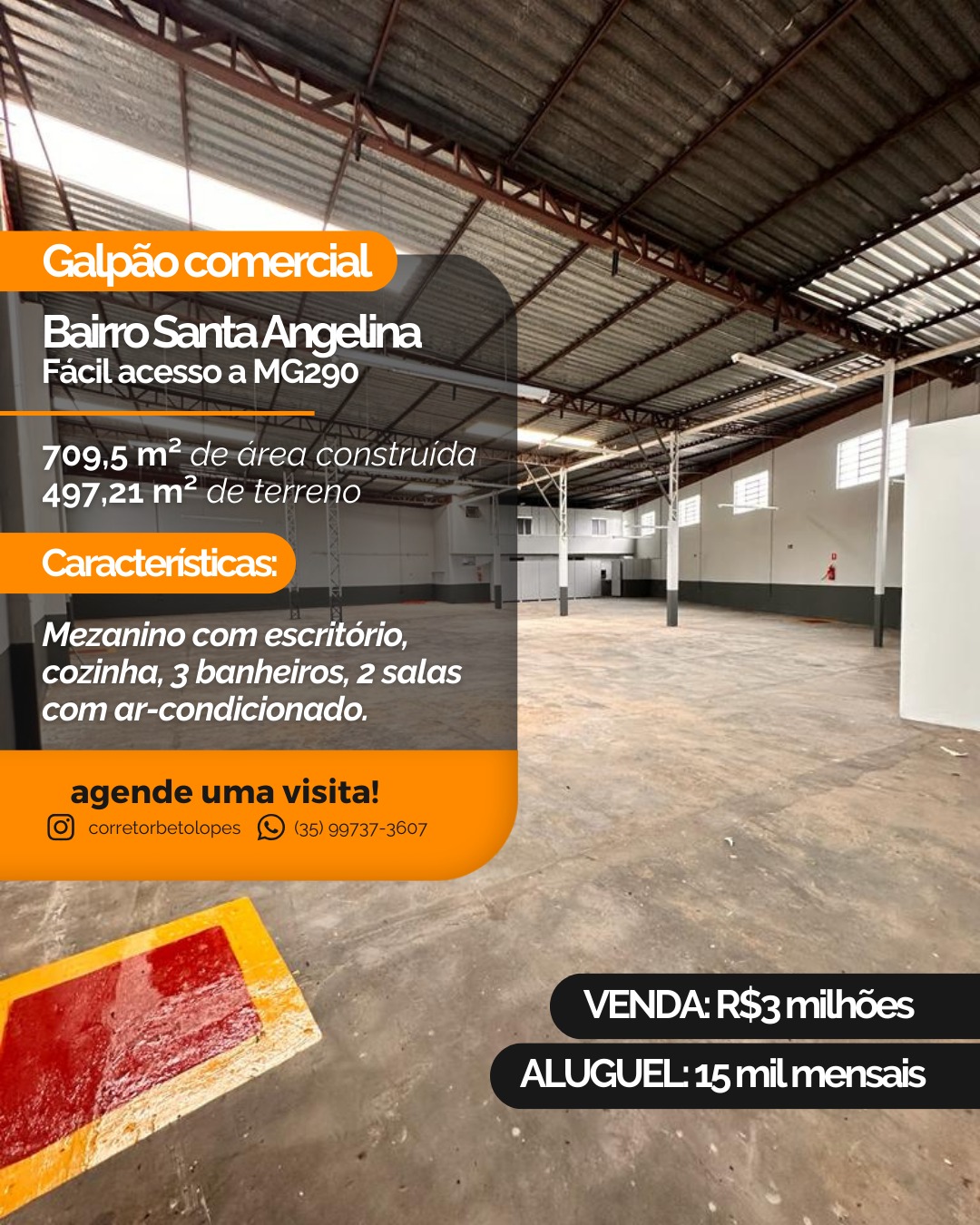 Galpão para venda no bairro Santa Angelina em Pouso Alegre - MG