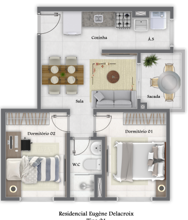 Apartamento à venda com 2 quartos, 47m² - Foto 19