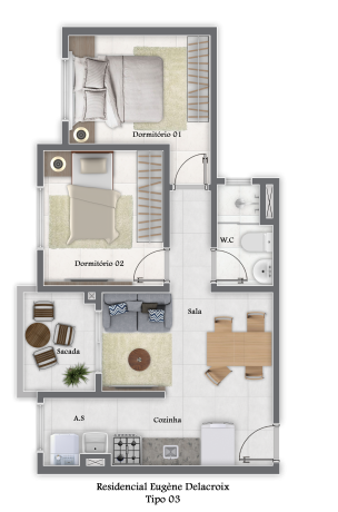 Apartamento à venda com 2 quartos, 47m² - Foto 21