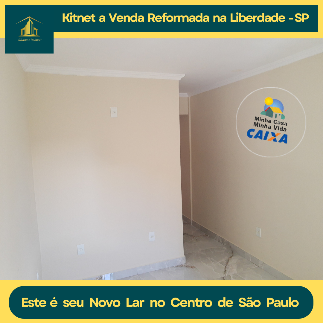 Kitnet à venda na Liberdade/SP com Entrada de apenas R$ 25.000,00 - Reformada e pronta para morar!