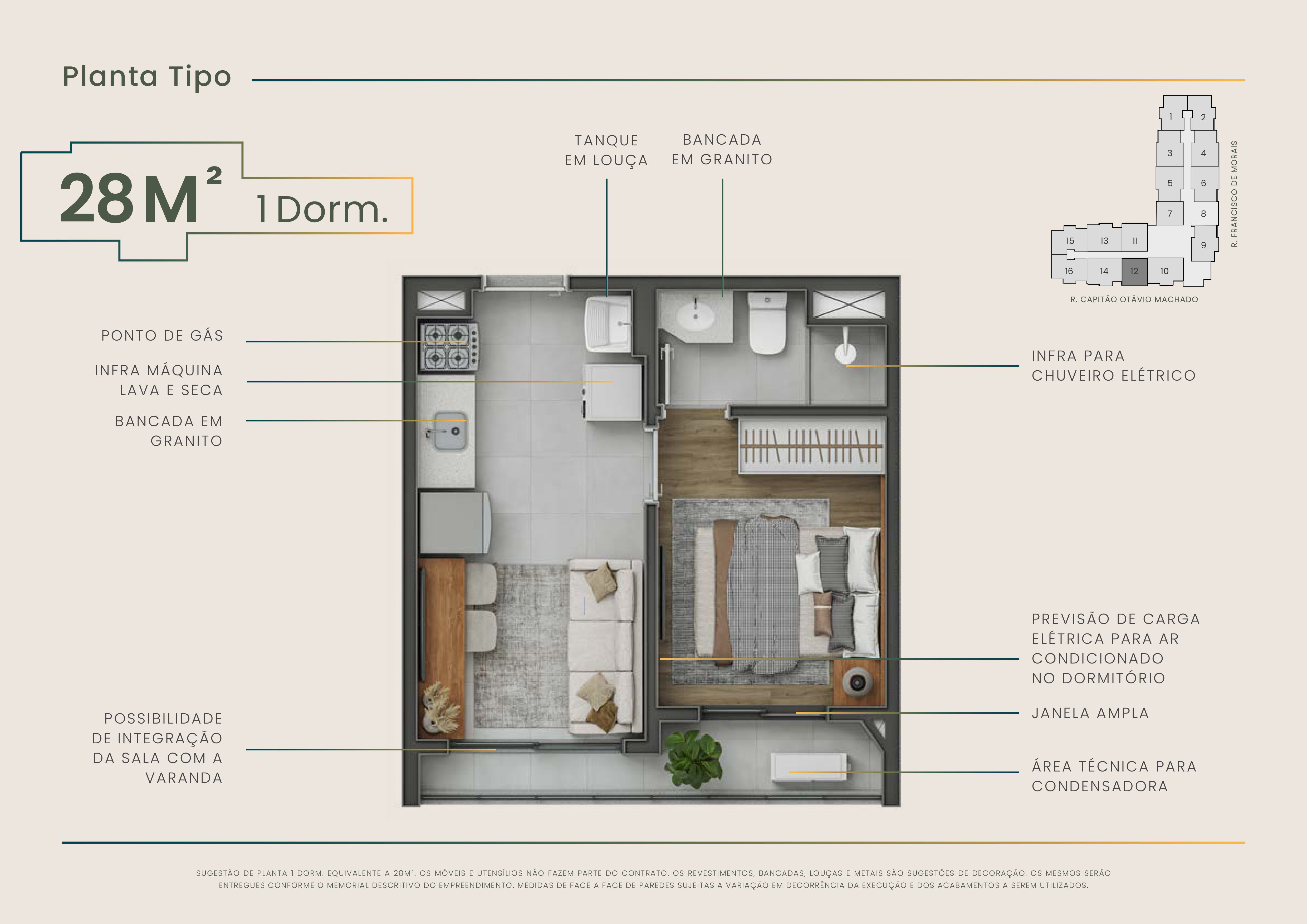 Zait Chácara Santo Antônio, Breve Lançamento Imobiliário, Apartamentos de 1 e 2 dormitórios  Metragens entre 28 m² e 37 m²