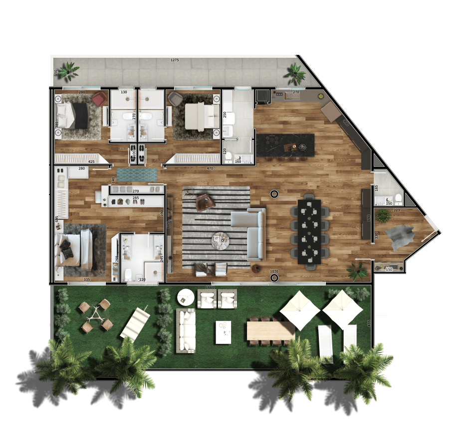 Apartamento The Edge Residence Garden 3 dormitórios