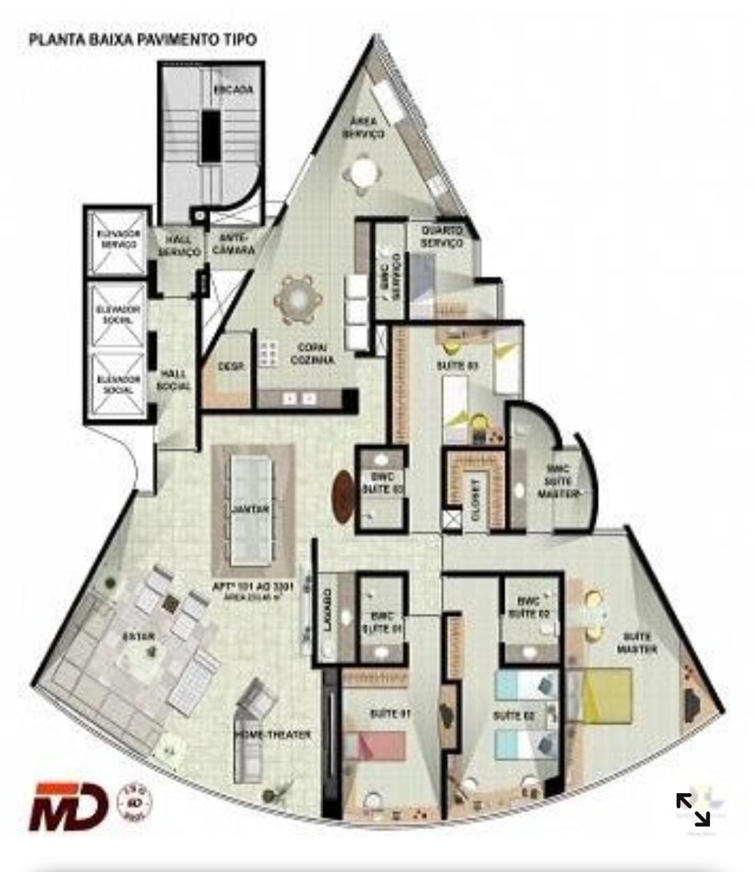 Apartamento 232m², 4 suítes e lazer completo em Boa Viagem. (Ref.:R2334772)
