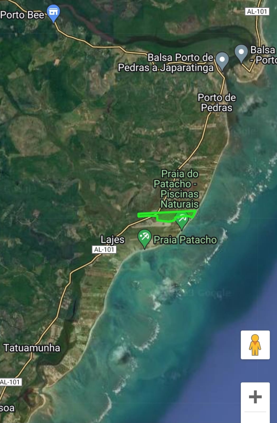Terreno Praia do Patacho com 145 metros de beira mar, Porto de Pedras/ São Miguel do Milagres - 14 hectares (TR53454V)