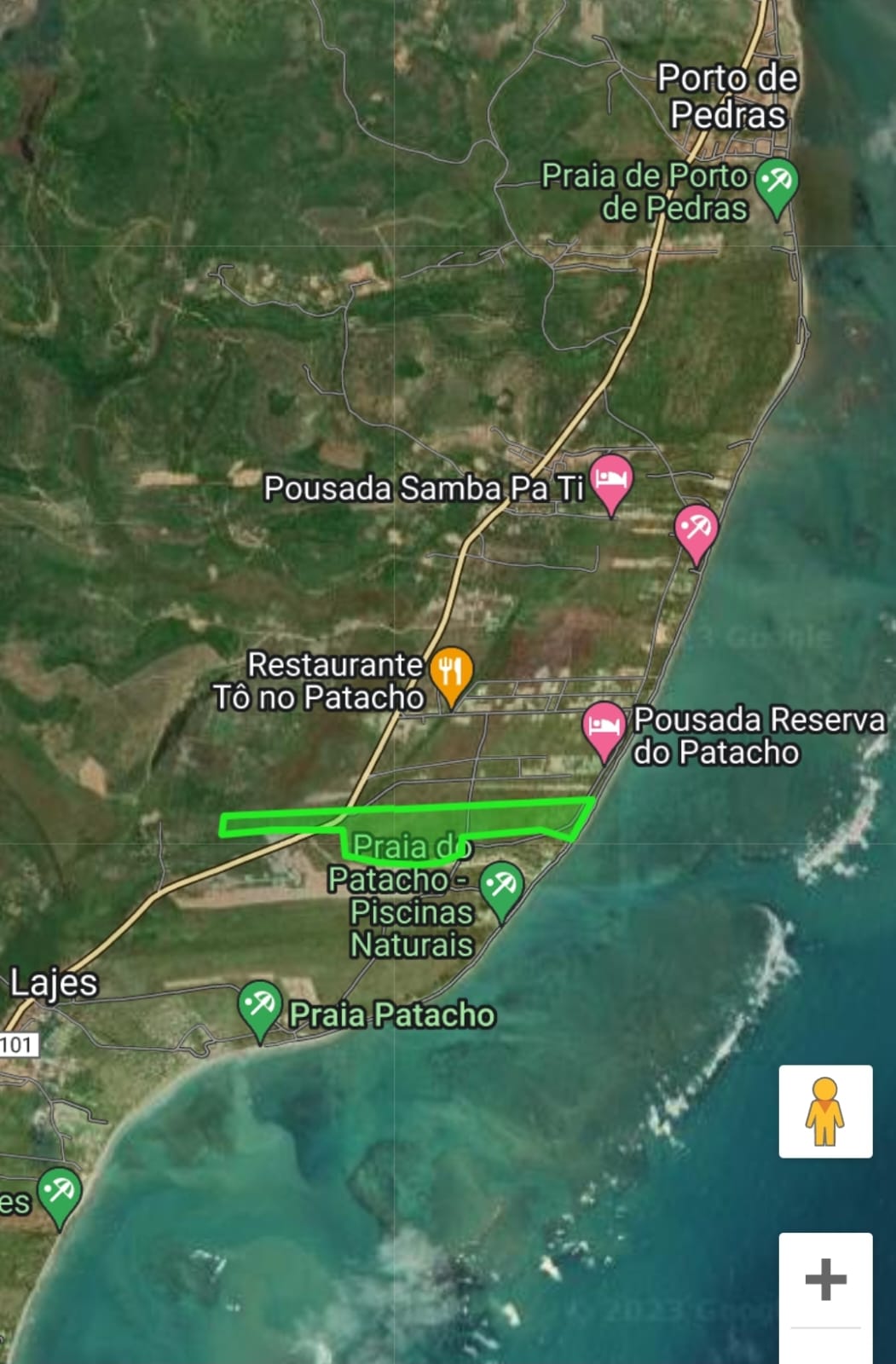 Terreno Praia do Patacho com 145 metros de beira mar, Porto de Pedras/ São Miguel do Milagres - 14 hectares (TR53454V)
