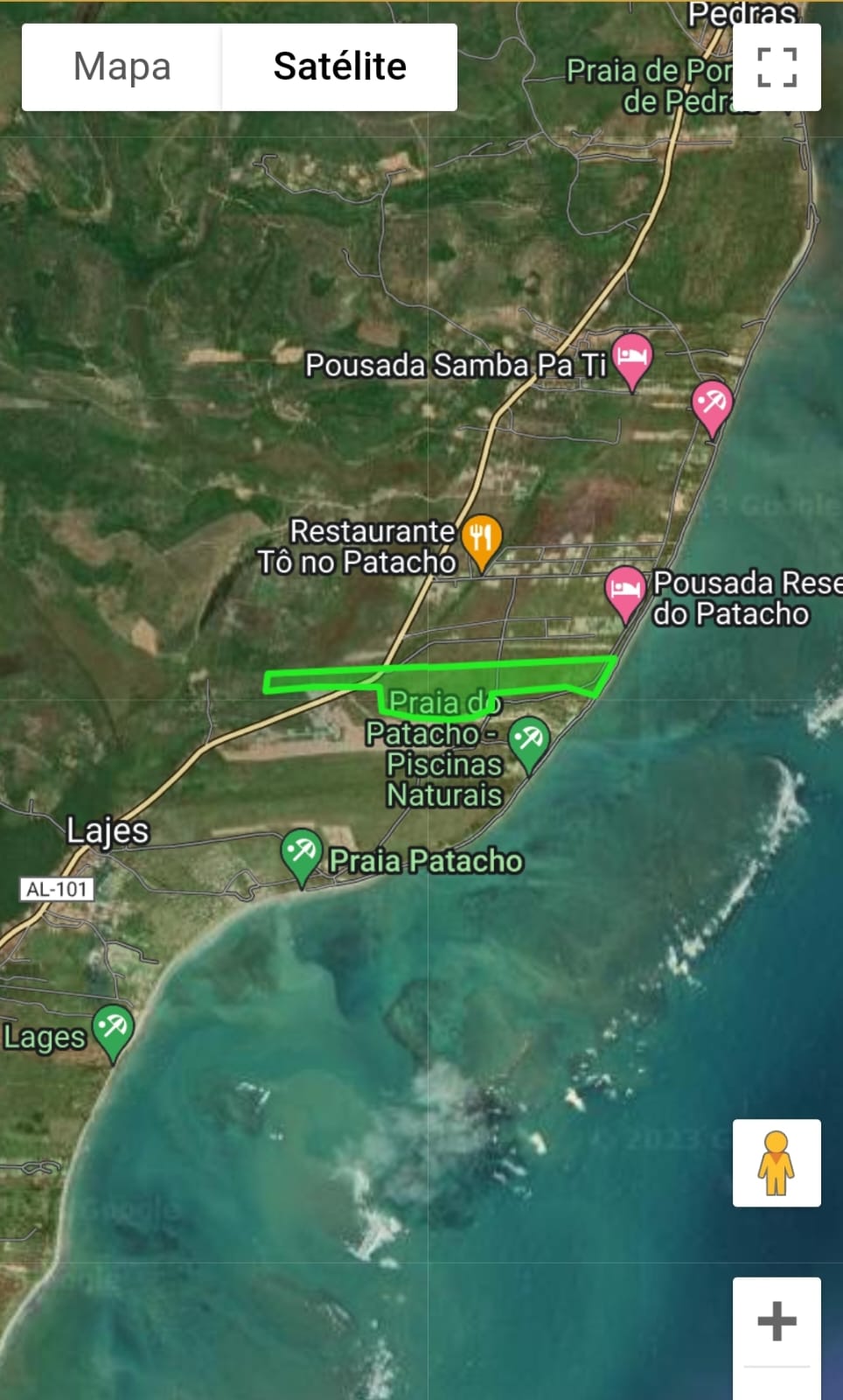 Terreno Praia do Patacho com 145 metros de beira mar, Porto de Pedras/ São Miguel do Milagres - 14 hectares (TR53454V)