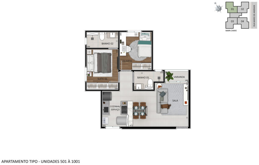 Apartamento à Venda, 02 Quartos - Santa Branca/Pampulha - Belo Horizonte 