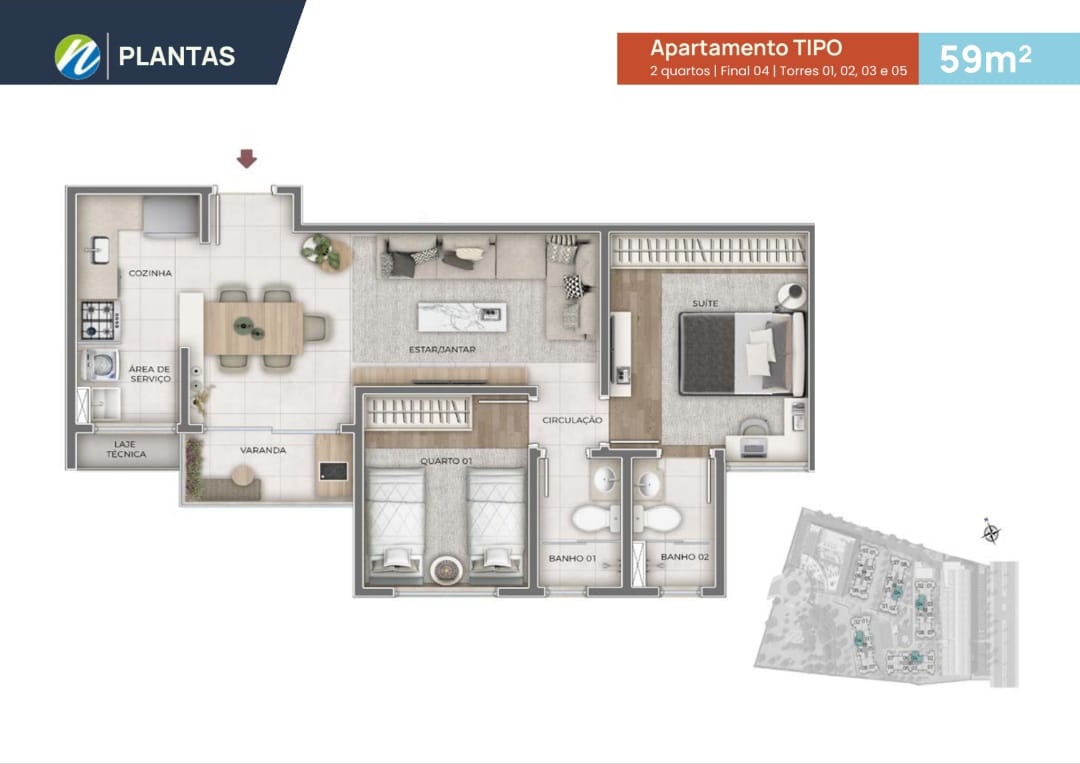 Apartamento à Venda - Pampulha, 02 Quartos - Belo Horizonte