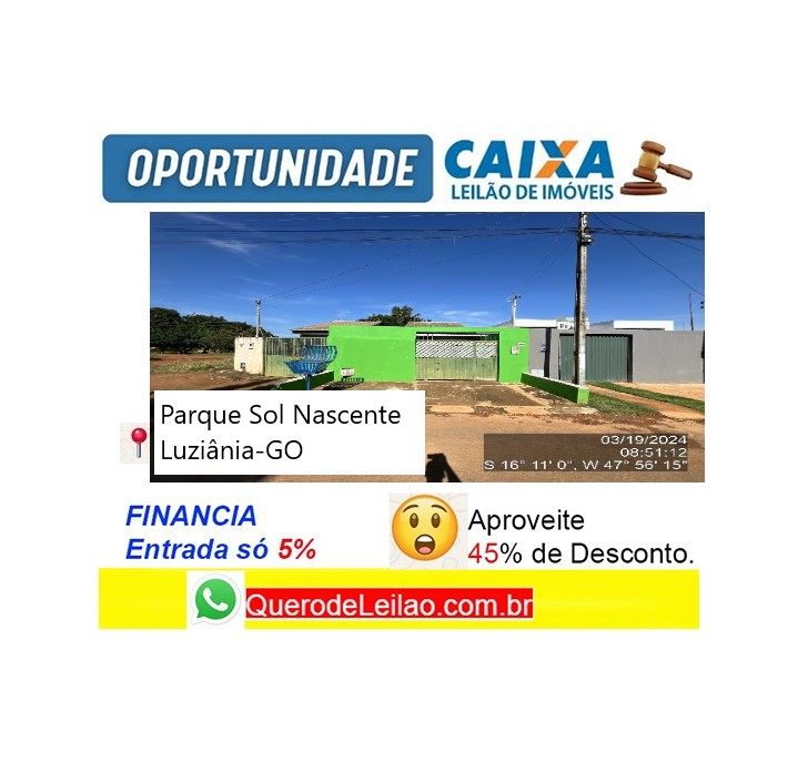 Casa - Venda, Parque Sol Nascente, Luziânia, GO
