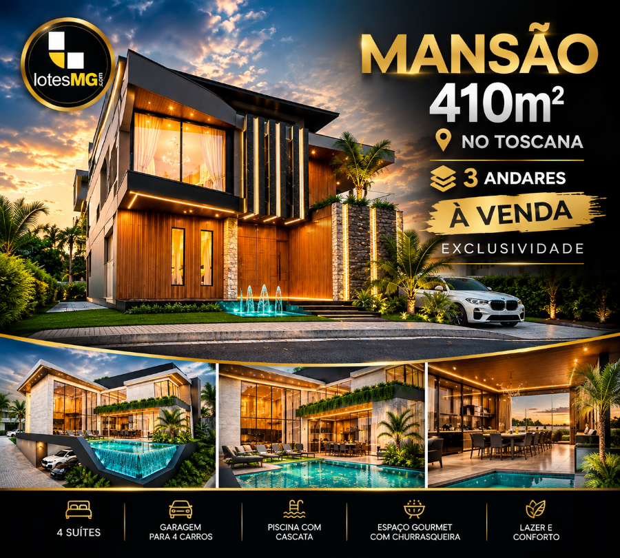 MANSÃO 410M² NO TOSCANA VESPASIANO/ MG