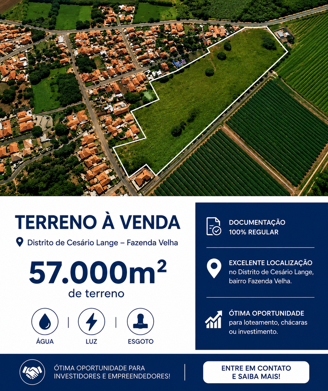 Área de 57.000 m² em Cesário Lange – Ideal para Loteamento e Grandes Empreendimentos