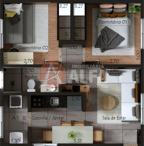 Apartamento à venda com 2 quartos, 50m² - Foto 2