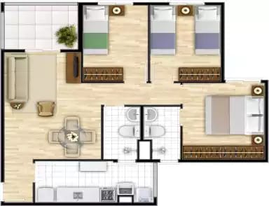 Apartamento térreo - 3 Dormitórios - Condomínio Reserva Natureza - Jardim Petrópolis - Cotia SP