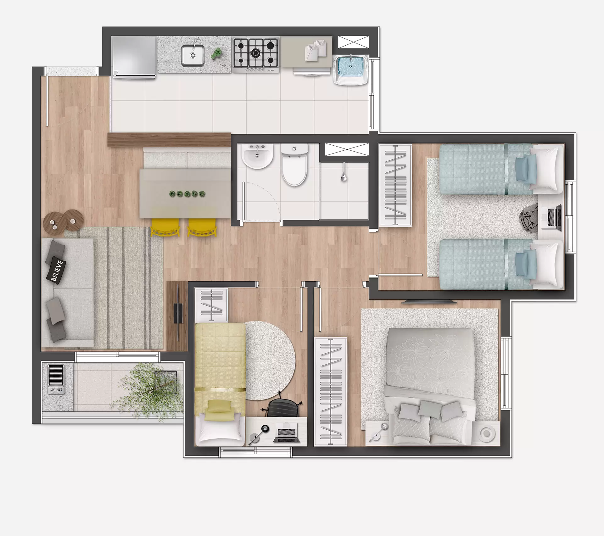 Apartamento Garden  03 dorms  60 mil de entrada - Condomínio Jardim das Rosas - Cotia/ Sp