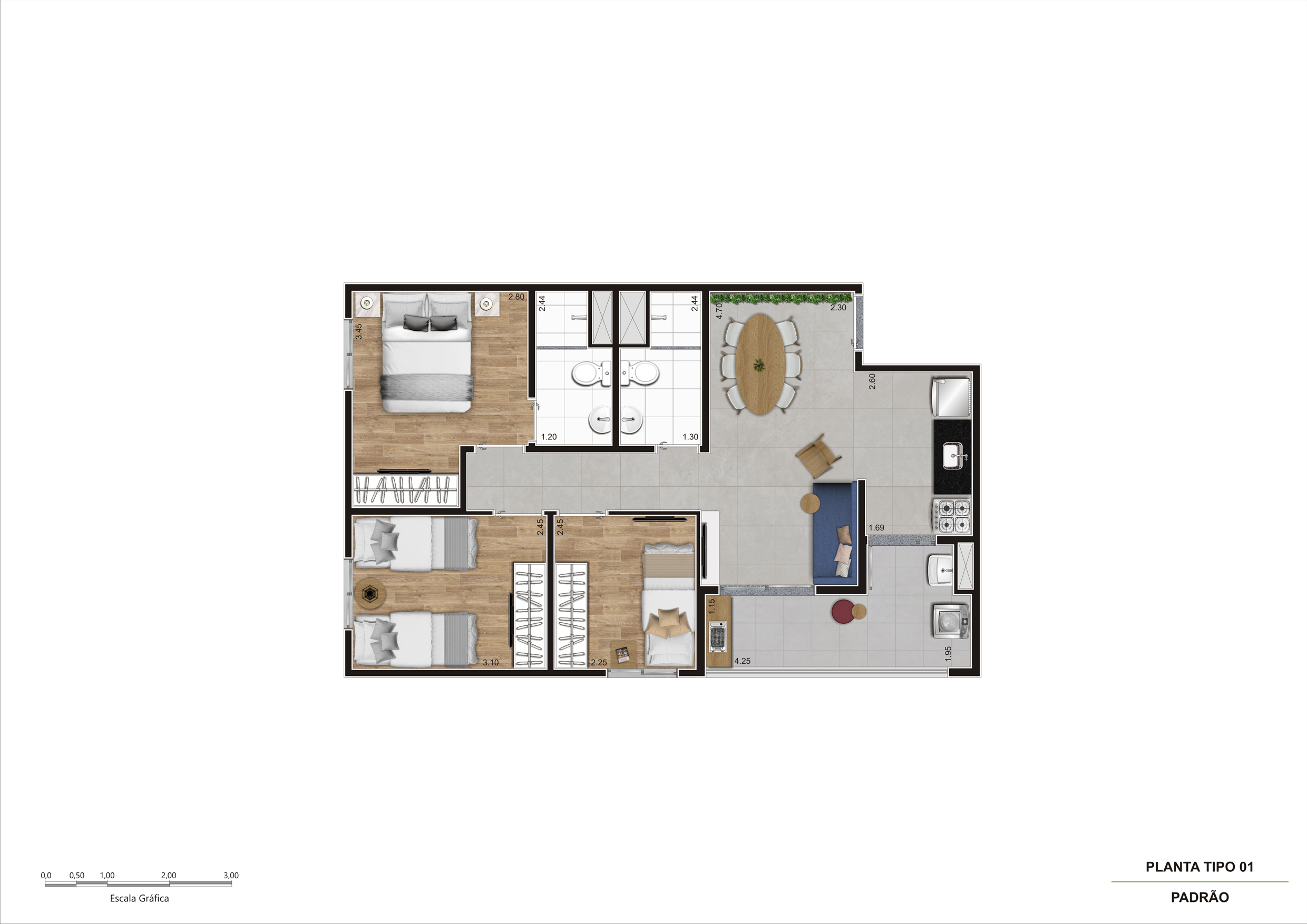 Apartamento Novo 3 Quartos 60m² - Gran Kazzas Sacomã Club - Sacomã/SP 