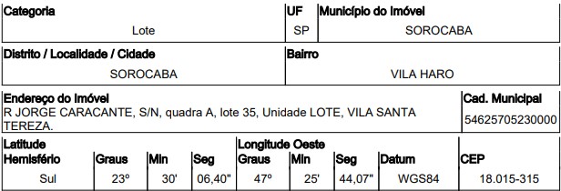 Imóvel em ótima região — Terreno no Vila Haro, Sorocaba - SP, Nº 00