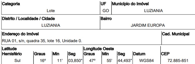 Imóvel com ótimo custo — Terreno no Jardim Europa, Luziania - GO, N. SN QD 35, 352,5m²