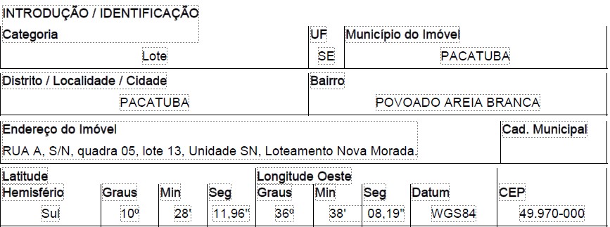 Imóvel em destaque — Terreno no Povoado Areia Branca, Pacatuba - SE, Nº 00, 210,14m²
