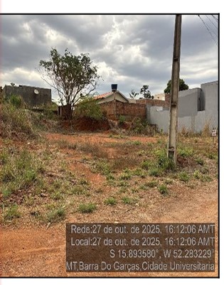 Imóvel com excelente proposta — Terreno no Loteamento Cidade Universitaria, Barra do Garcas - MT, Nº 0, 307,56m²