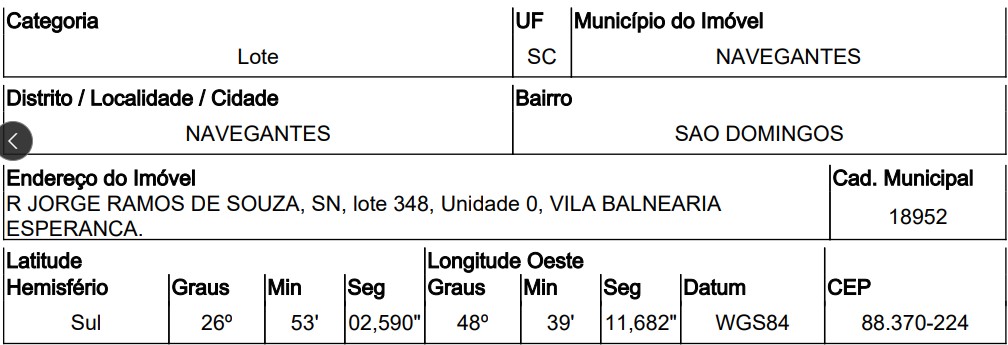 Imóvel com bom aproveitamento — Terreno no Sao Domingos, Navegantes - SC, Nº S, 330m²